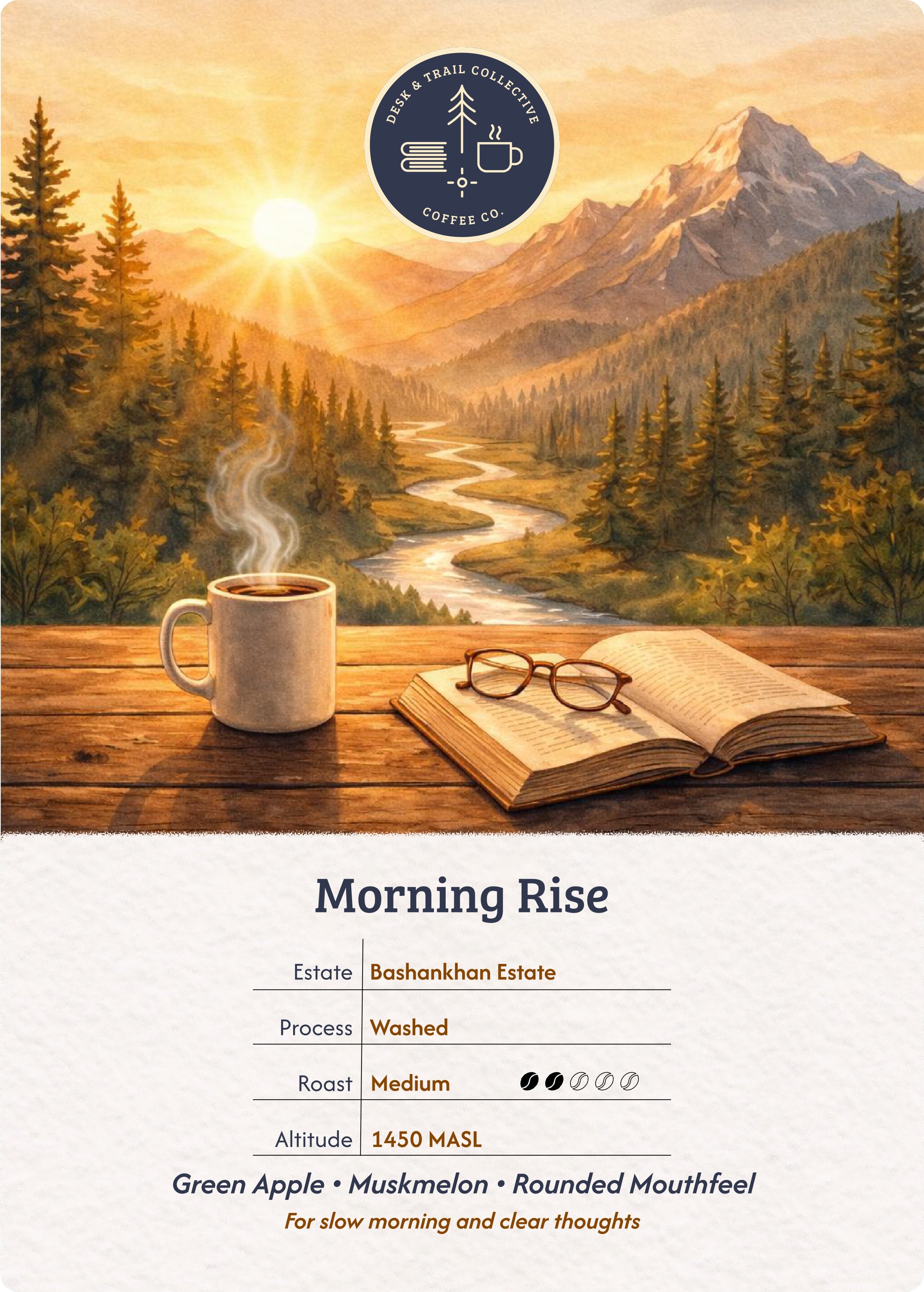 Morning ritual coffee scene with warm sunrise tones for slow mornings
