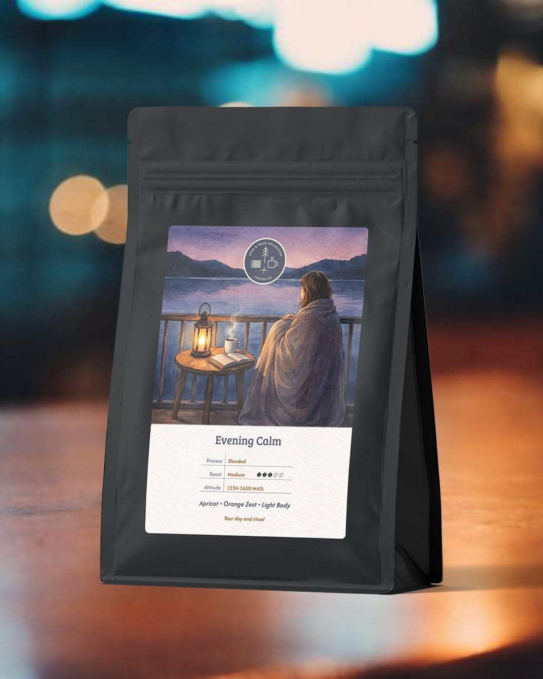 Evening Calm medium roast coffee from Ratnagiri Estate by Desk & Trail
